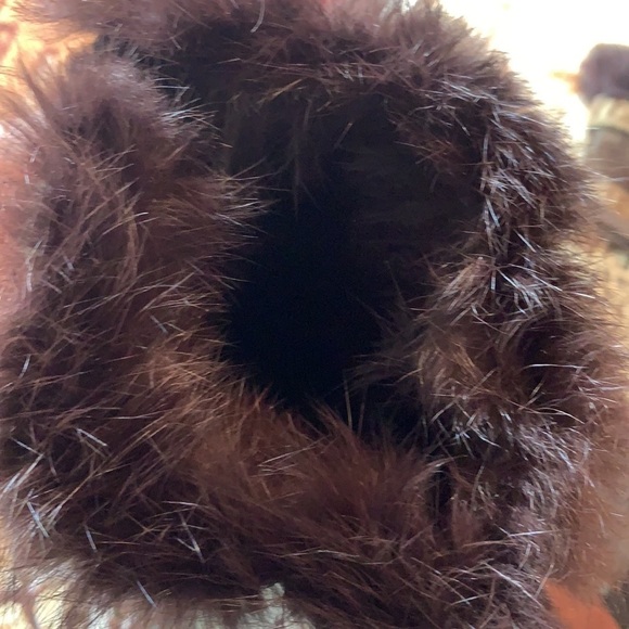 FENDI Logo Wood Platform Fur Lined Brown Winter Boots 37 studded Rare - Picture 11 of 14